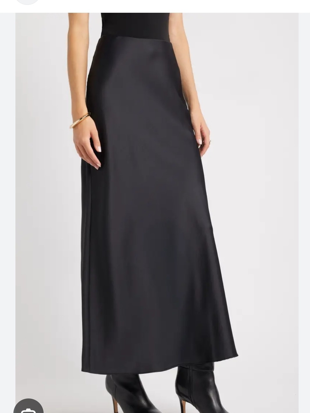 Satin Maxi Skirt - Black